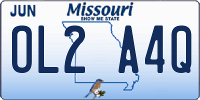 MO license plate OL2A4Q