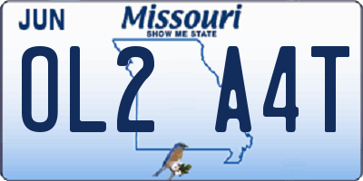 MO license plate OL2A4T