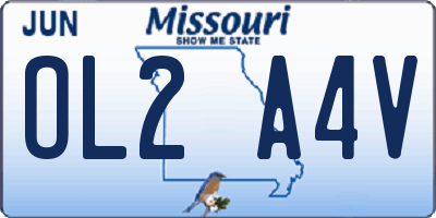 MO license plate OL2A4V