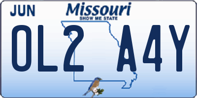 MO license plate OL2A4Y