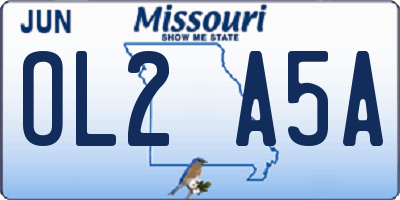 MO license plate OL2A5A