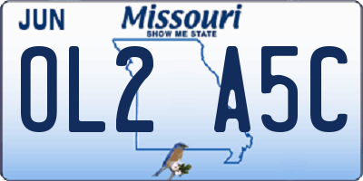 MO license plate OL2A5C