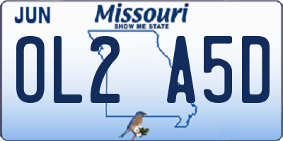 MO license plate OL2A5D