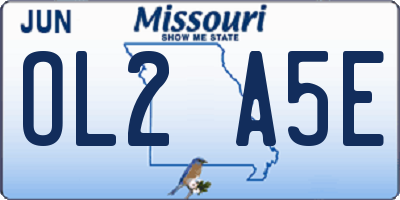 MO license plate OL2A5E