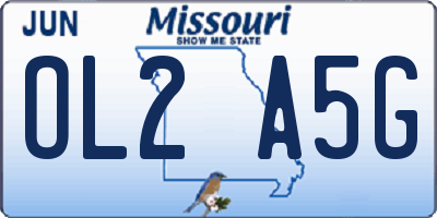 MO license plate OL2A5G