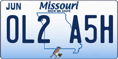 MO license plate OL2A5H