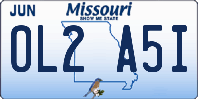 MO license plate OL2A5I