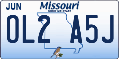 MO license plate OL2A5J