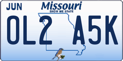 MO license plate OL2A5K