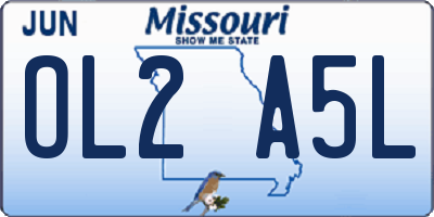 MO license plate OL2A5L