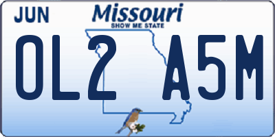 MO license plate OL2A5M