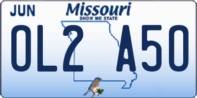 MO license plate OL2A5O