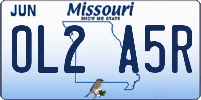 MO license plate OL2A5R