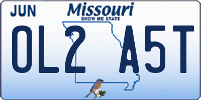 MO license plate OL2A5T
