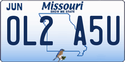 MO license plate OL2A5U
