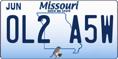 MO license plate OL2A5W
