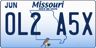 MO license plate OL2A5X