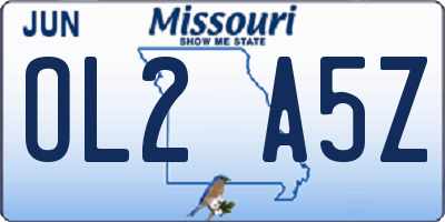 MO license plate OL2A5Z