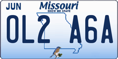 MO license plate OL2A6A