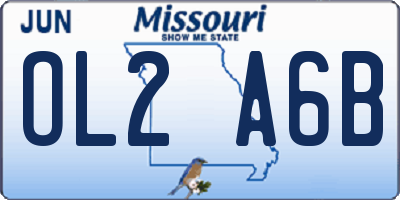MO license plate OL2A6B