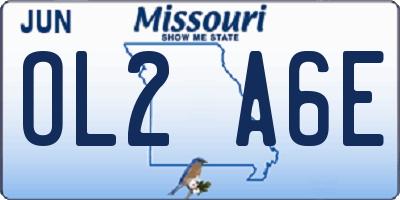 MO license plate OL2A6E