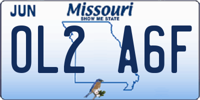 MO license plate OL2A6F