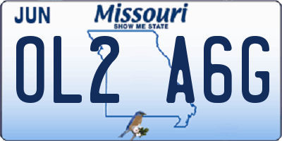 MO license plate OL2A6G