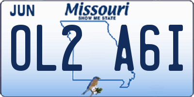 MO license plate OL2A6I