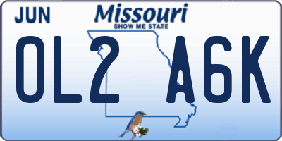 MO license plate OL2A6K