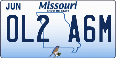 MO license plate OL2A6M