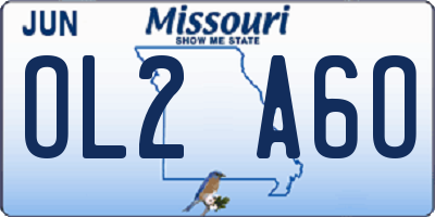 MO license plate OL2A6O