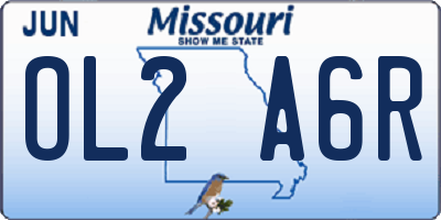 MO license plate OL2A6R
