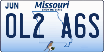 MO license plate OL2A6S