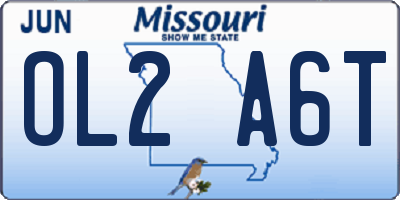 MO license plate OL2A6T