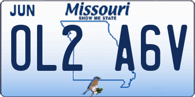 MO license plate OL2A6V