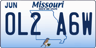 MO license plate OL2A6W