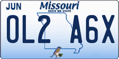 MO license plate OL2A6X
