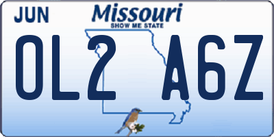 MO license plate OL2A6Z