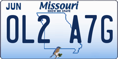 MO license plate OL2A7G