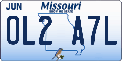 MO license plate OL2A7L