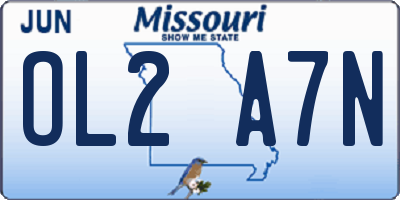 MO license plate OL2A7N