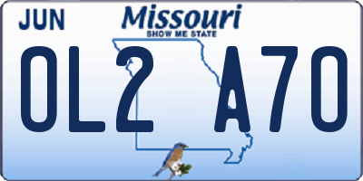 MO license plate OL2A7O