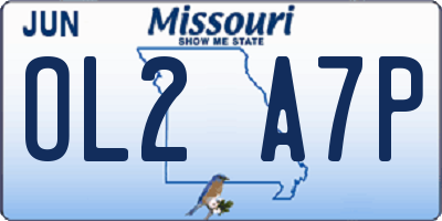 MO license plate OL2A7P