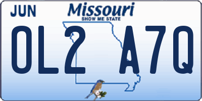 MO license plate OL2A7Q