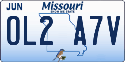 MO license plate OL2A7V