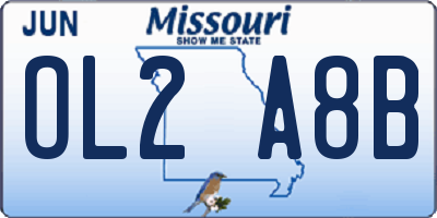 MO license plate OL2A8B