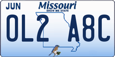 MO license plate OL2A8C