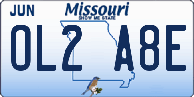 MO license plate OL2A8E