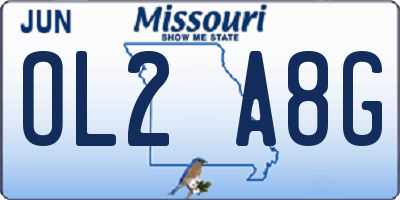 MO license plate OL2A8G