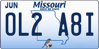 MO license plate OL2A8I